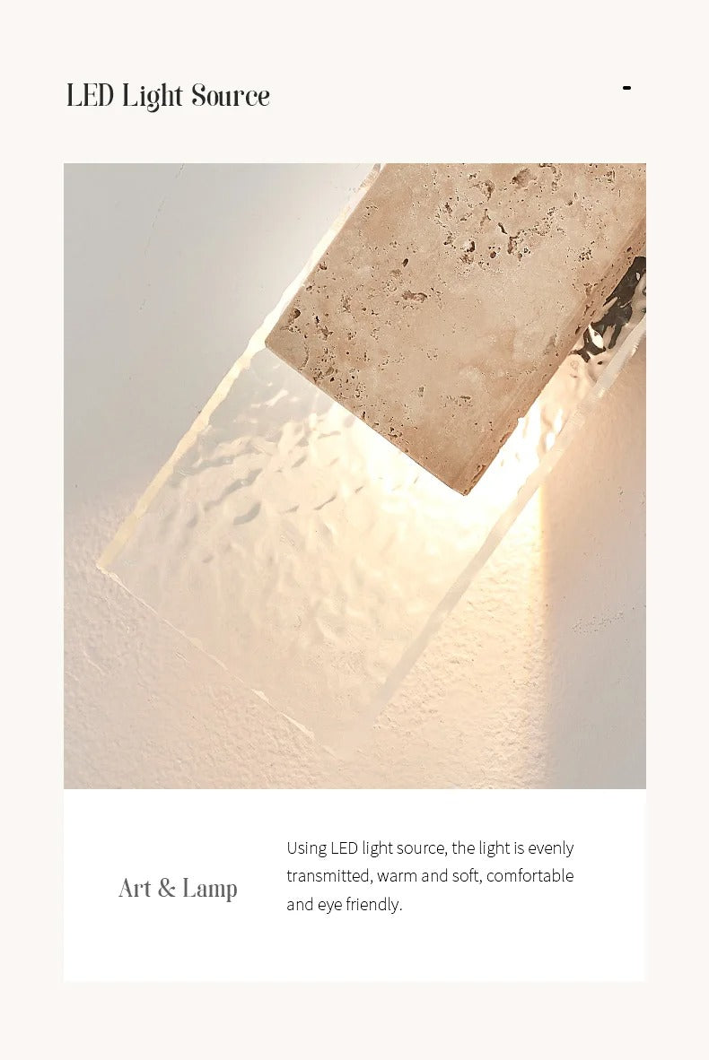 Outdoor Waterproof Wall Lamps Strip Natural stone and Wall Lights 18W LED Wall Lamp Bedroom Exterior Lighting Fixtures
